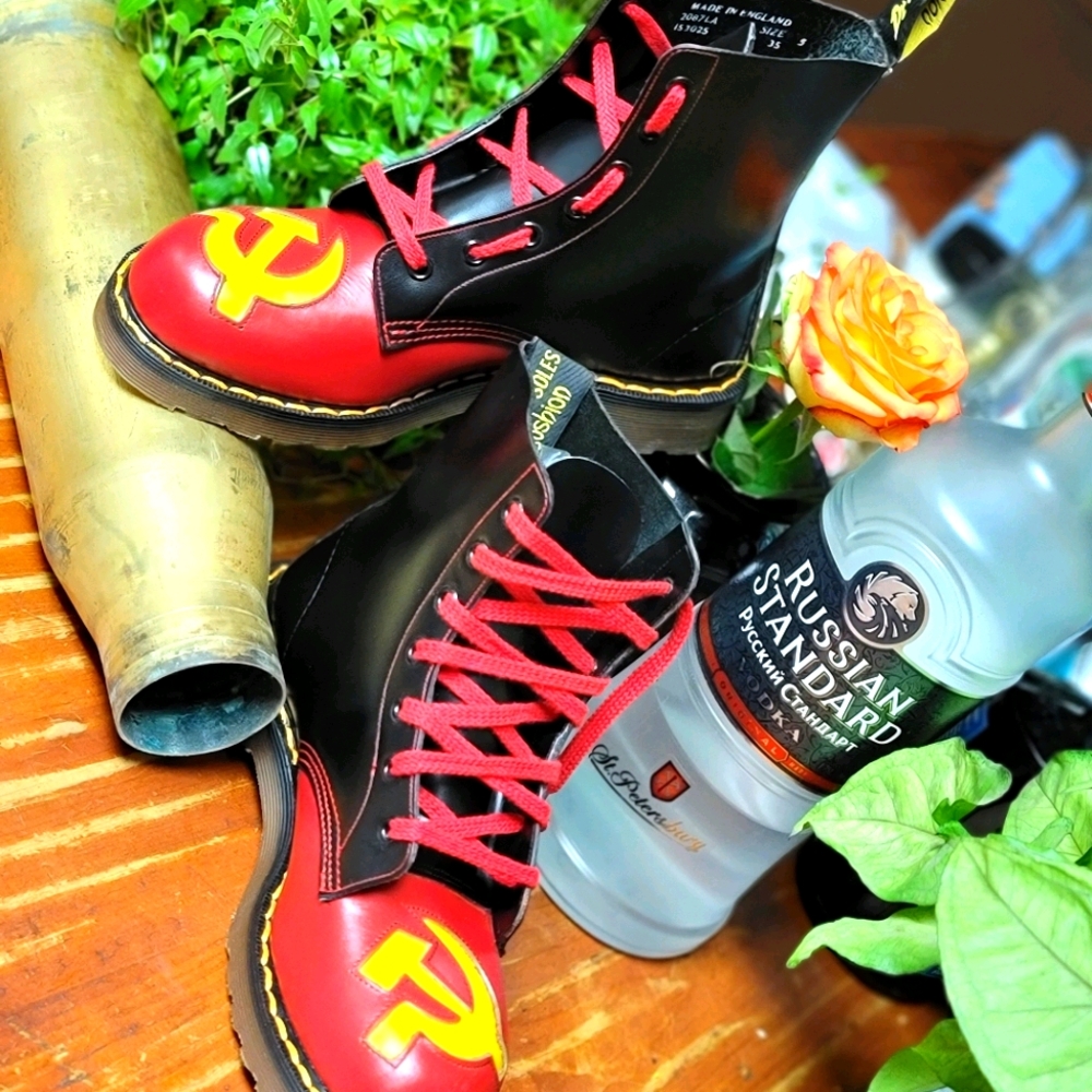 ISO: Dr. Martens Hammer and Sickle Boots, size 8